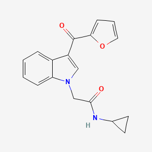 molecular formula C18H16N2O3 B4194347 N-cyclopropyl-2-[3-(2-furoyl)-1H-indol-1-yl]acetamide 