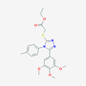 ethyl {[4-(4-methylphenyl)-5-(3,4,5-trimethoxyphenyl)-4H-1,2,4-triazol-3-yl]sulfanyl}acetate