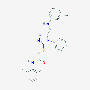 molecular formula C26H27N5OS B419436 N-(2,6-dimethylphenyl)-2-[[5-[(3-methylanilino)methyl]-4-phenyl-1,2,4-triazol-3-yl]sulfanyl]acetamide 