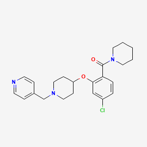 molecular formula C23H28ClN3O2 B4194368 4-({4-[5-chloro-2-(1-piperidinylcarbonyl)phenoxy]-1-piperidinyl}methyl)pyridine 