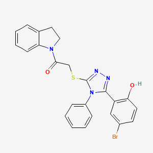 4-bromo-2-(5-{[2-(2,3-dihydro-1H-indol-1-yl)-2-oxoethyl]thio}-4-phenyl-4H-1,2,4-triazol-3-yl)phenol