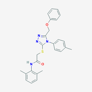 molecular formula C26H26N4O2S B419438 N-(2,6-dimethylphenyl)-2-[[4-(4-methylphenyl)-5-(phenoxymethyl)-1,2,4-triazol-3-yl]sulfanyl]acetamide CAS No. 335219-66-4
