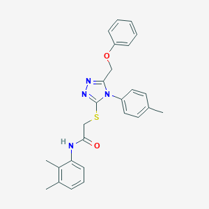 molecular formula C26H26N4O2S B419439 N-(2,3-dimethylphenyl)-2-{[4-(4-methylphenyl)-5-(phenoxymethyl)-4H-1,2,4-triazol-3-yl]sulfanyl}acetamide 