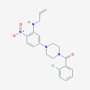 molecular formula C20H21ClN4O3 B4194394 N-allyl-5-[4-(2-chlorobenzoyl)-1-piperazinyl]-2-nitroaniline 