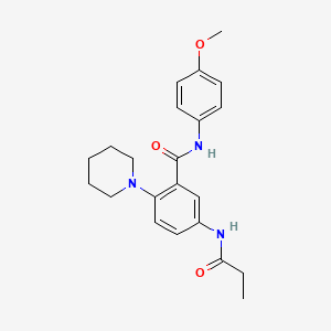 molecular formula C22H27N3O3 B4194399 N-(4-methoxyphenyl)-2-(1-piperidinyl)-5-(propionylamino)benzamide 