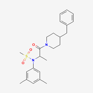 molecular formula C24H32N2O3S B4194406 N-[2-(4-benzyl-1-piperidinyl)-1-methyl-2-oxoethyl]-N-(3,5-dimethylphenyl)methanesulfonamide 