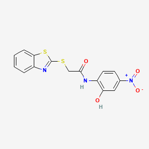 molecular formula C15H11N3O4S2 B4194408 2-(1,3-benzothiazol-2-ylthio)-N-(2-hydroxy-4-nitrophenyl)acetamide 