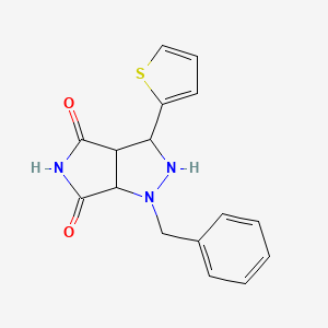 molecular formula C16H15N3O2S B4194415 1-benzyl-3-(2-thienyl)tetrahydropyrrolo[3,4-c]pyrazole-4,6(1H,5H)-dione 