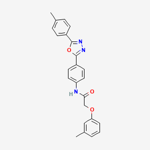 molecular formula C24H21N3O3 B4194427 2-(3-methylphenoxy)-N-{4-[5-(4-methylphenyl)-1,3,4-oxadiazol-2-yl]phenyl}acetamide 