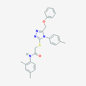 N-(2,4-dimethylphenyl)-2-[[4-(4-methylphenyl)-5-(phenoxymethyl)-1,2,4-triazol-3-yl]sulfanyl]acetamide