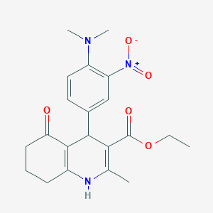 molecular formula C21H25N3O5 B4194431 ethyl 4-[4-(dimethylamino)-3-nitrophenyl]-2-methyl-5-oxo-1,4,5,6,7,8-hexahydro-3-quinolinecarboxylate 