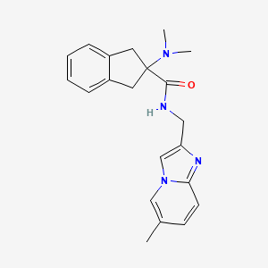 molecular formula C21H24N4O B4194433 2-(dimethylamino)-N-[(6-methylimidazo[1,2-a]pyridin-2-yl)methyl]-2-indanecarboxamide 