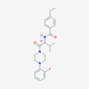 molecular formula C24H30FN3O2 B4194447 4-ethyl-N-(1-{[4-(2-fluorophenyl)-1-piperazinyl]carbonyl}-2-methylpropyl)benzamide 