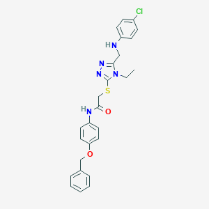 N-[4-(benzyloxy)phenyl]-2-({5-[(4-chloroanilino)methyl]-4-ethyl-4H-1,2,4-triazol-3-yl}sulfanyl)acetamide