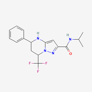 molecular formula C17H19F3N4O B4194468 N-isopropyl-5-phenyl-7-(trifluoromethyl)-4,5,6,7-tetrahydropyrazolo[1,5-a]pyrimidine-2-carboxamide 