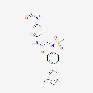molecular formula C27H33N3O4S B4194492 N~1~-[4-(acetylamino)phenyl]-N~2~-[4-(1-adamantyl)phenyl]-N~2~-(methylsulfonyl)glycinamide 