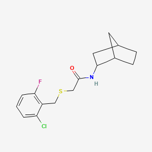 molecular formula C16H19ClFNOS B4194503 N-bicyclo[2.2.1]hept-2-yl-2-[(2-chloro-6-fluorobenzyl)thio]acetamide 