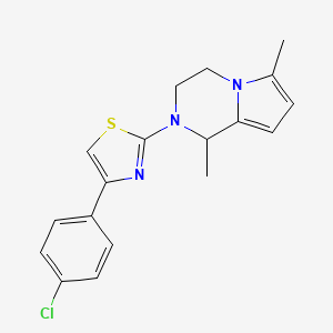 molecular formula C18H18ClN3S B4194511 2-[4-(4-chlorophenyl)-1,3-thiazol-2-yl]-1,6-dimethyl-1,2,3,4-tetrahydropyrrolo[1,2-a]pyrazine 