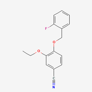 molecular formula C16H14FNO2 B4194522 3-ethoxy-4-[(2-fluorobenzyl)oxy]benzonitrile 