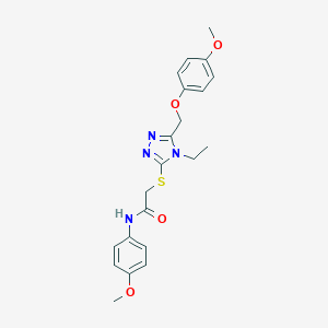 2-({4-ethyl-5-[(4-methoxyphenoxy)methyl]-4H-1,2,4-triazol-3-yl}sulfanyl)-N-(4-methoxyphenyl)acetamide