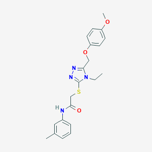 2-({4-ethyl-5-[(4-methoxyphenoxy)methyl]-4H-1,2,4-triazol-3-yl}sulfanyl)-N-(3-methylphenyl)acetamide