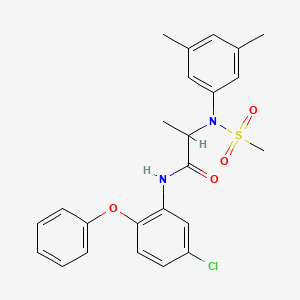 molecular formula C24H25ClN2O4S B4194554 N~1~-(5-chloro-2-phenoxyphenyl)-N~2~-(3,5-dimethylphenyl)-N~2~-(methylsulfonyl)alaninamide 