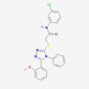 molecular formula C23H19ClN4O2S B419456 N-(3-chlorophenyl)-2-{[5-(2-methoxyphenyl)-4-phenyl-4H-1,2,4-triazol-3-yl]sulfanyl}acetamide CAS No. 482652-86-8