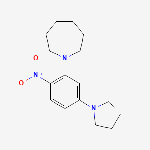 molecular formula C16H23N3O2 B4194564 1-[2-nitro-5-(1-pyrrolidinyl)phenyl]azepane 