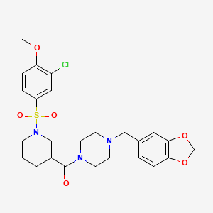 molecular formula C25H30ClN3O6S B4194586 1-(1,3-benzodioxol-5-ylmethyl)-4-({1-[(3-chloro-4-methoxyphenyl)sulfonyl]-3-piperidinyl}carbonyl)piperazine 