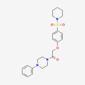 molecular formula C23H29N3O4S B4194592 1-phenyl-4-{[4-(1-piperidinylsulfonyl)phenoxy]acetyl}piperazine 