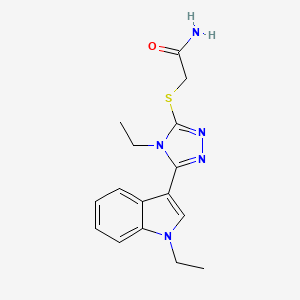 molecular formula C16H19N5OS B4194618 2-{[4-ethyl-5-(1-ethyl-1H-indol-3-yl)-4H-1,2,4-triazol-3-yl]thio}acetamide 