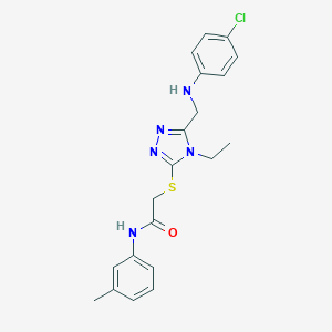 molecular formula C20H22ClN5OS B419462 2-({5-[(4-chloroanilino)methyl]-4-ethyl-4H-1,2,4-triazol-3-yl}sulfanyl)-N-(3-methylphenyl)acetamide 
