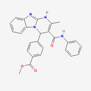 molecular formula C26H22N4O3 B4194636 methyl 4-[3-(anilinocarbonyl)-2-methyl-1,4-dihydropyrimido[1,2-a]benzimidazol-4-yl]benzoate 