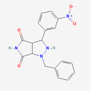 molecular formula C18H16N4O4 B4194638 1-benzyl-3-(3-nitrophenyl)tetrahydropyrrolo[3,4-c]pyrazole-4,6(1H,5H)-dione 