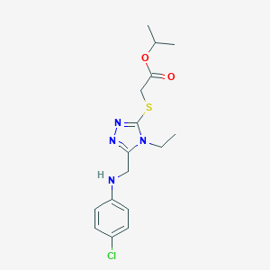B419467 Isopropyl 2-((5-(((4-chlorophenyl)amino)methyl)-4-ethyl-4H-1,2,4-triazol-3-yl)thio)acetate CAS No. 482652-69-7