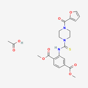 molecular formula C22H25N3O8S B4194674 dimethyl 2-({[4-(2-furoyl)-1-piperazinyl]carbonothioyl}amino)terephthalate acetate 
