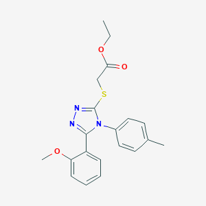 molecular formula C20H21N3O3S B419468 ethyl {[5-(2-methoxyphenyl)-4-(4-methylphenyl)-4H-1,2,4-triazol-3-yl]sulfanyl}acetate 