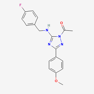 molecular formula C18H17FN4O2 B4194686 1-acetyl-N-(4-fluorobenzyl)-3-(4-methoxyphenyl)-1H-1,2,4-triazol-5-amine 