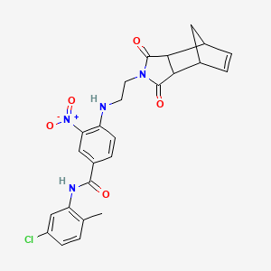 molecular formula C25H23ClN4O5 B4194690 N-(5-chloro-2-methylphenyl)-4-{[2-(3,5-dioxo-4-azatricyclo[5.2.1.0~2,6~]dec-8-en-4-yl)ethyl]amino}-3-nitrobenzamide 