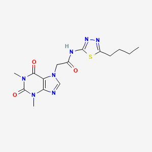 molecular formula C15H19N7O3S B4194698 N-(5-butyl-1,3,4-thiadiazol-2-yl)-2-(1,3-dimethyl-2,6-dioxo-1,2,3,6-tetrahydro-7H-purin-7-yl)acetamide 
