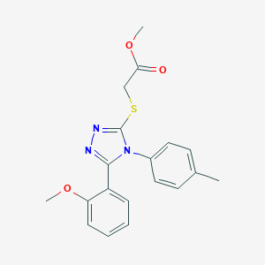 Methyl 2-[[5-(2-methoxyphenyl)-4-(4-methylphenyl)-1,2,4-triazol-3-yl]sulfanyl]acetate