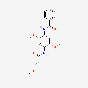molecular formula C20H24N2O5 B4194710 N-{4-[(3-ethoxypropanoyl)amino]-2,5-dimethoxyphenyl}benzamide 