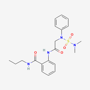 molecular formula C20H26N4O4S B4194724 2-({N-[(dimethylamino)sulfonyl]-N-phenylglycyl}amino)-N-propylbenzamide 