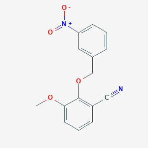molecular formula C15H12N2O4 B4194729 3-methoxy-2-[(3-nitrobenzyl)oxy]benzonitrile 