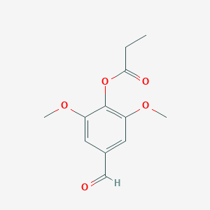 molecular formula C12H14O5 B4194738 4-formyl-2,6-dimethoxyphenyl propionate 
