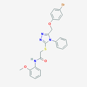 molecular formula C24H21BrN4O3S B419475 2-({5-[(4-bromophenoxy)methyl]-4-phenyl-4H-1,2,4-triazol-3-yl}sulfanyl)-N-(2-methoxyphenyl)acetamide 