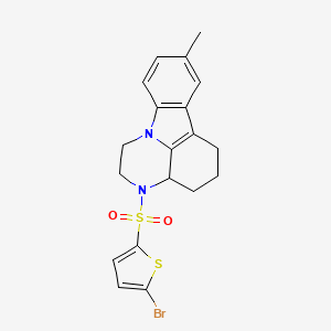molecular formula C19H19BrN2O2S2 B4194757 3-[(5-bromo-2-thienyl)sulfonyl]-8-methyl-2,3,3a,4,5,6-hexahydro-1H-pyrazino[3,2,1-jk]carbazole 