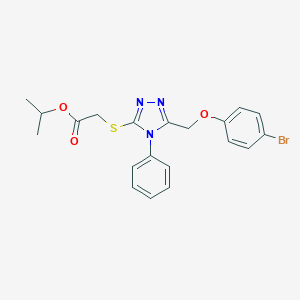 molecular formula C20H20BrN3O3S B419476 isopropyl ({5-[(4-bromophenoxy)methyl]-4-phenyl-4H-1,2,4-triazol-3-yl}sulfanyl)acetate 
