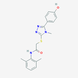 molecular formula C19H20N4O2S B419477 N-(2,6-dimethylphenyl)-2-{[5-(4-hydroxyphenyl)-4-methyl-4H-1,2,4-triazol-3-yl]sulfanyl}acetamide 