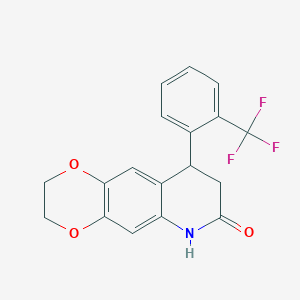 molecular formula C18H14F3NO3 B4194773 9-[2-(trifluoromethyl)phenyl]-2,3,8,9-tetrahydro[1,4]dioxino[2,3-g]quinolin-7(6H)-one 
